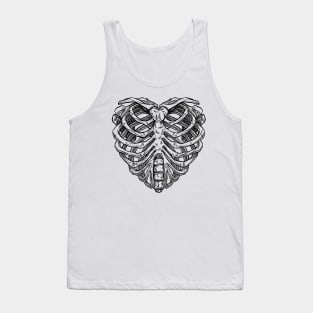 Skeleton ribs heart Tank Top